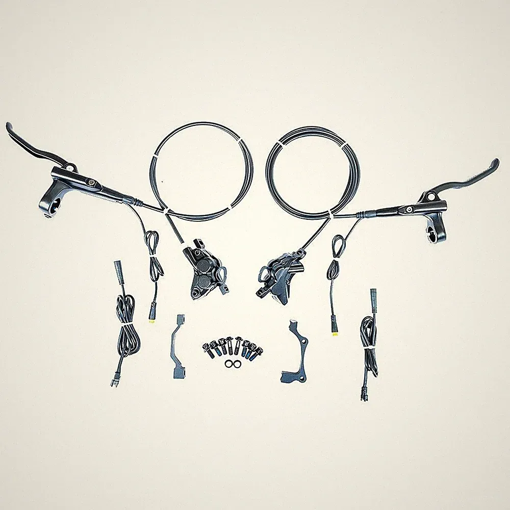 4-piston Electric Bike Hydraulic Disc Brake Kits Front and Rear Hydraulic Brake