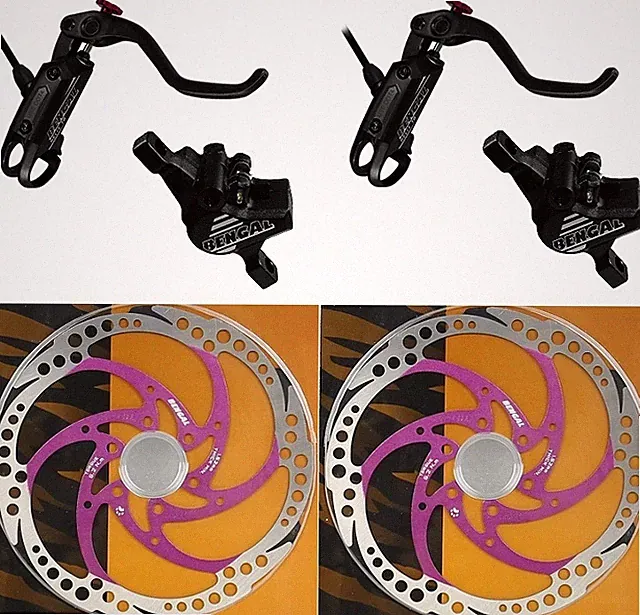 Bengal Helix 7B Bike Bicycle Hydraulic Disc Brakes 160 Complete kit Black Purple