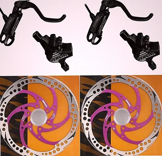 Bengal Helix 7B Bike Bicycle Hydraulic Disc Brakes 160mm F&R Complete set Black