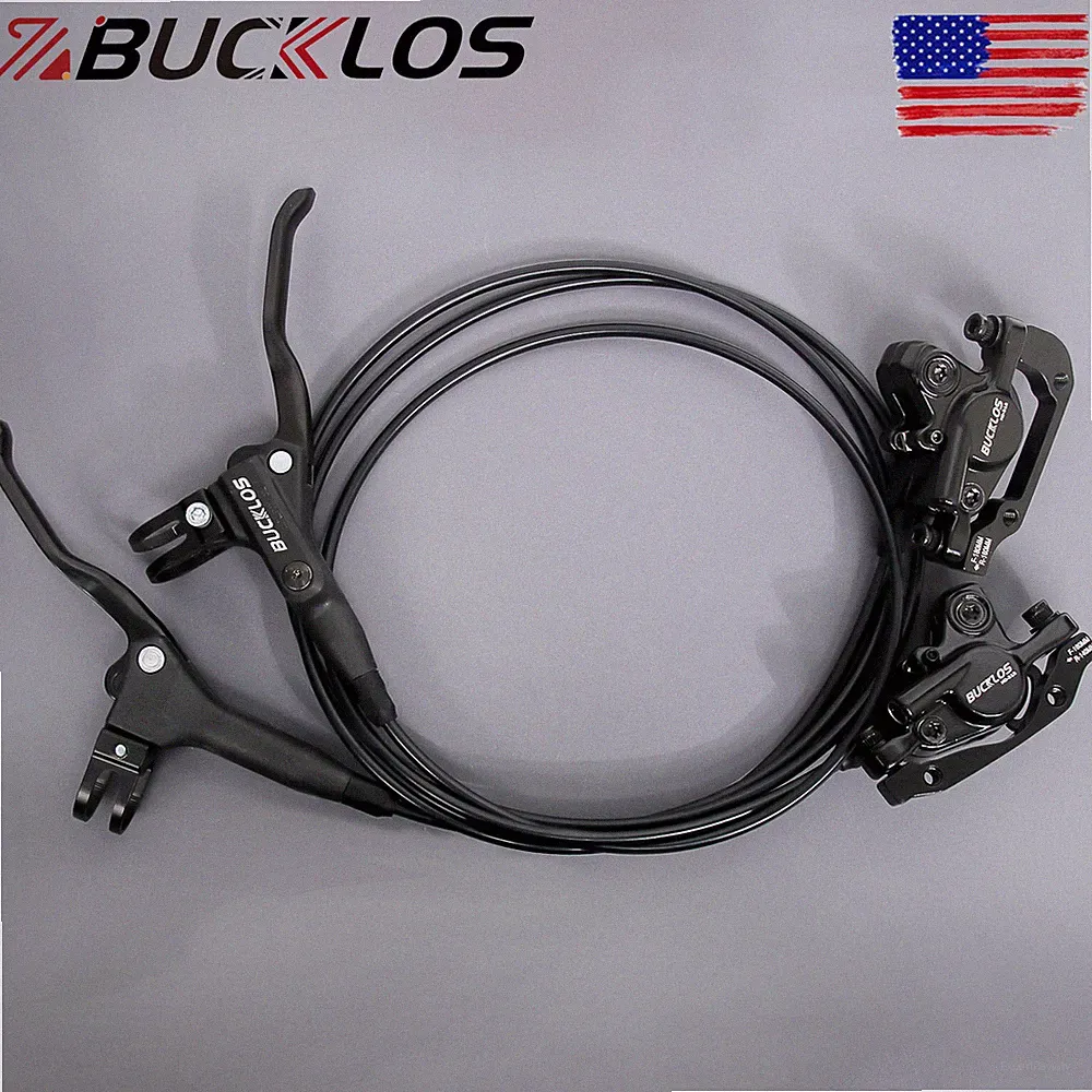 BUCKLOS Bicycle Hydraulic Brake Front&Rear Mountain Bike Disc Brake Set Calipers