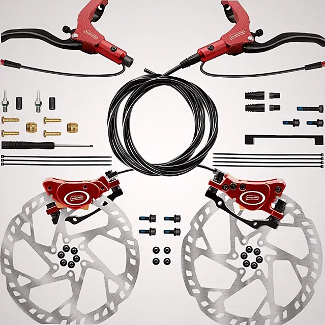 EBike Hydraulic Disc Brake Set 2 Piston 2 Pin Front Rear 180mm 2300/2300mm Cable