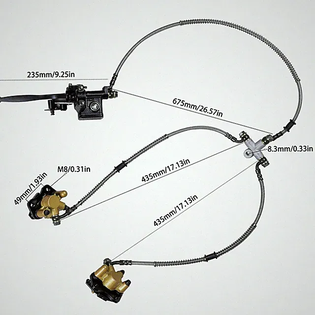 Front Handle Lever Hydraulic Disc Brake For Kids ATV 49-110cc Bike Go Kart Buggy