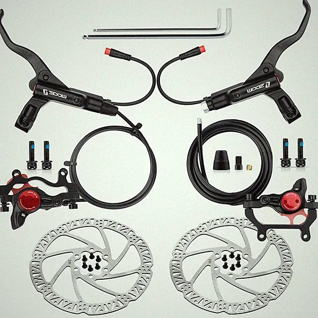 Hycline Ebike Hydraulic Disc Brake Set Zoom H875E 2-Pistons Power-Off Electric