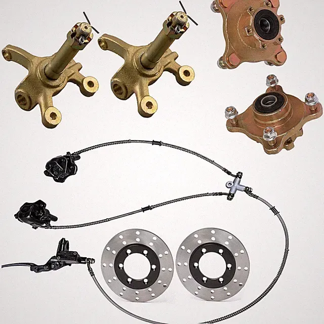 Hydraulic Front Brake & 4 Stud Knuckle Spindle Hub & Disc Rotor Mini bike Trike