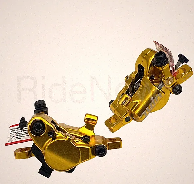 JUIN Tech R1 Hybrid Hydraulic CX Road Bike Disc Brake set + 160mm Rotors Gold