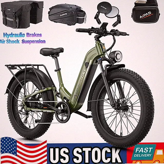 M1MAX 26"1800W Fat Tire Electric Bike 48V 17.5Ah 36MPH Hydraulic Disc Brake