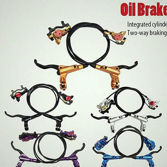 Mountain Bike Hydraulic Disc Brake Set MTB Bicycle Integrated Cylinder Oil Pipe