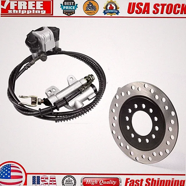 Rear Disc Brake Hydraulic Cylinder Caliper & Disc Rotor For ATV GO Kart Trike