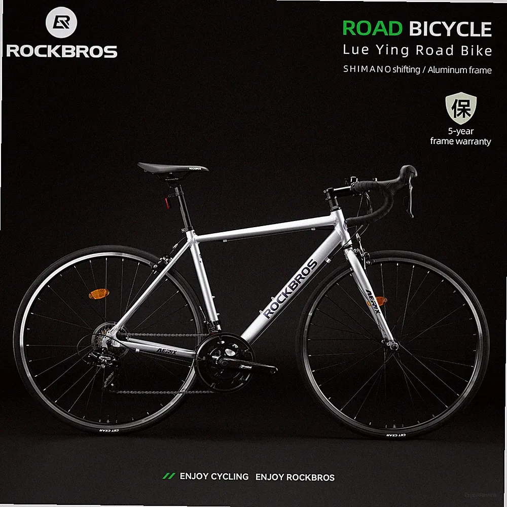 ROCKBROS 700C Road Bike Shimano 2x8 Speeds Aluminum Frame Hydraulic Disc Brakes