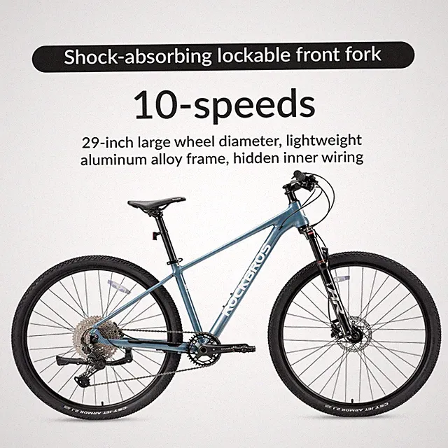 ROCKBROS MT400 29"Mountain Bike 10-Speed 21"Aluminium Frame Hydraulic Disc Brake