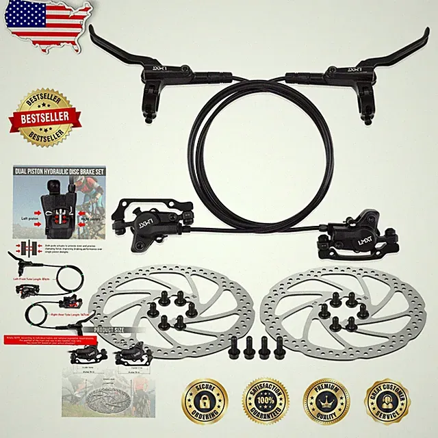 Upgrade Your Bike: Hydraulic Disc Brake Set, Aluminum, 160mm Rotors, Dual Piston