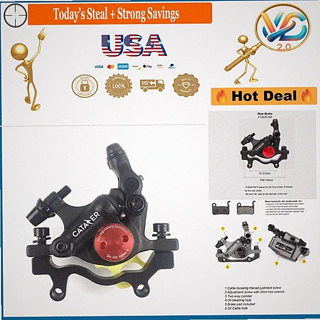 XTECH HB-100 Hydraulic Disc Brake Set for MTB Road E-Bike Front Rear Black