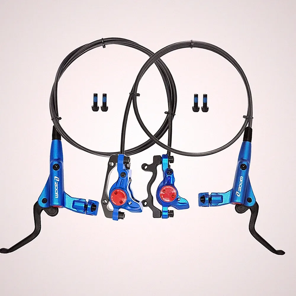 Zoom Kids Bike Hydraulic Disc Brake Set Front Rear Blue 650/1160mm for MTB 5-12y