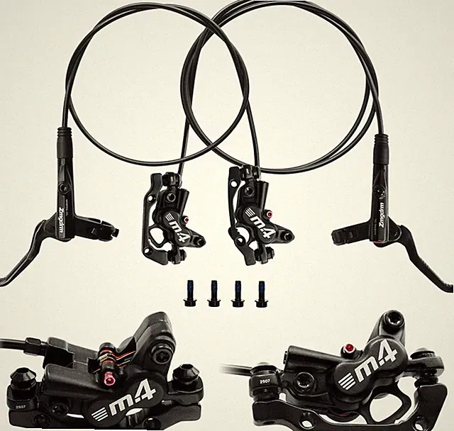 ZTZ 4-Piston MTB Hydraulic Brake Set, 850/1600mm Hydraulic Disc Brake Kit